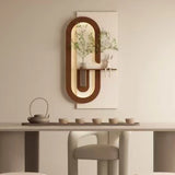 Adjustable LED Sandstone Wall Decor With Simulated Plants 3D Art Sculpture, Glass Vase & Rabbit Statue, Remote Control - Light Coffee - Furniture Home Direct