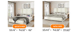 Queen Bed With Upholstered Headboard And Wood Frame Beige - Furniture Home Direct