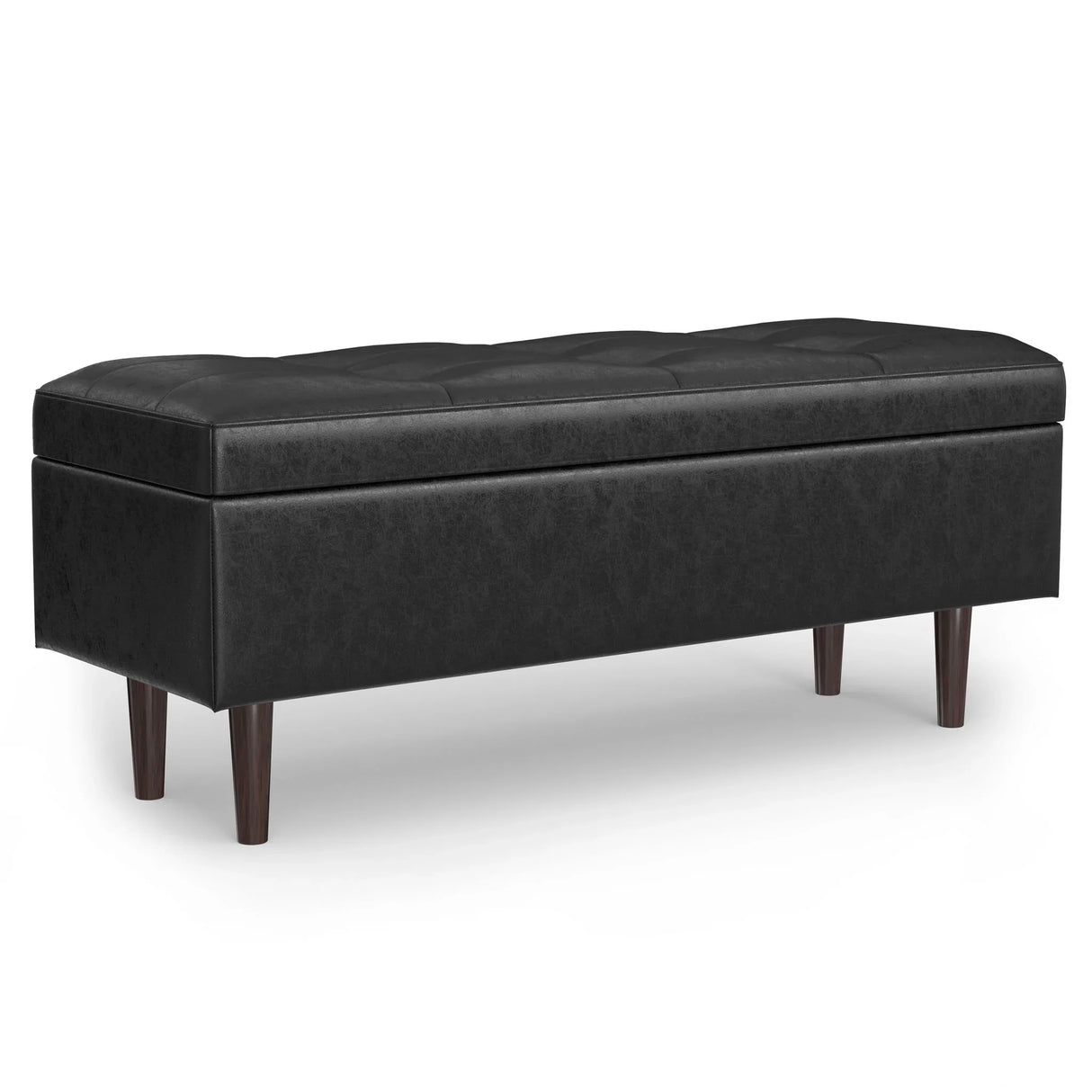Shay - Large Square Coffee Table Storage Ottoman Mid-Century Style - Furniture Home Direct