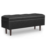 Shay - Large Square Coffee Table Storage Ottoman Mid-Century Style - Furniture Home Direct