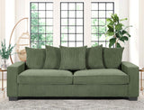 Luxe Corduroy Sofa With 5 Matching Toss Pillows, Sleek Design, Spacious And Comfortable 3 Seater Couch - Furniture Home Direct