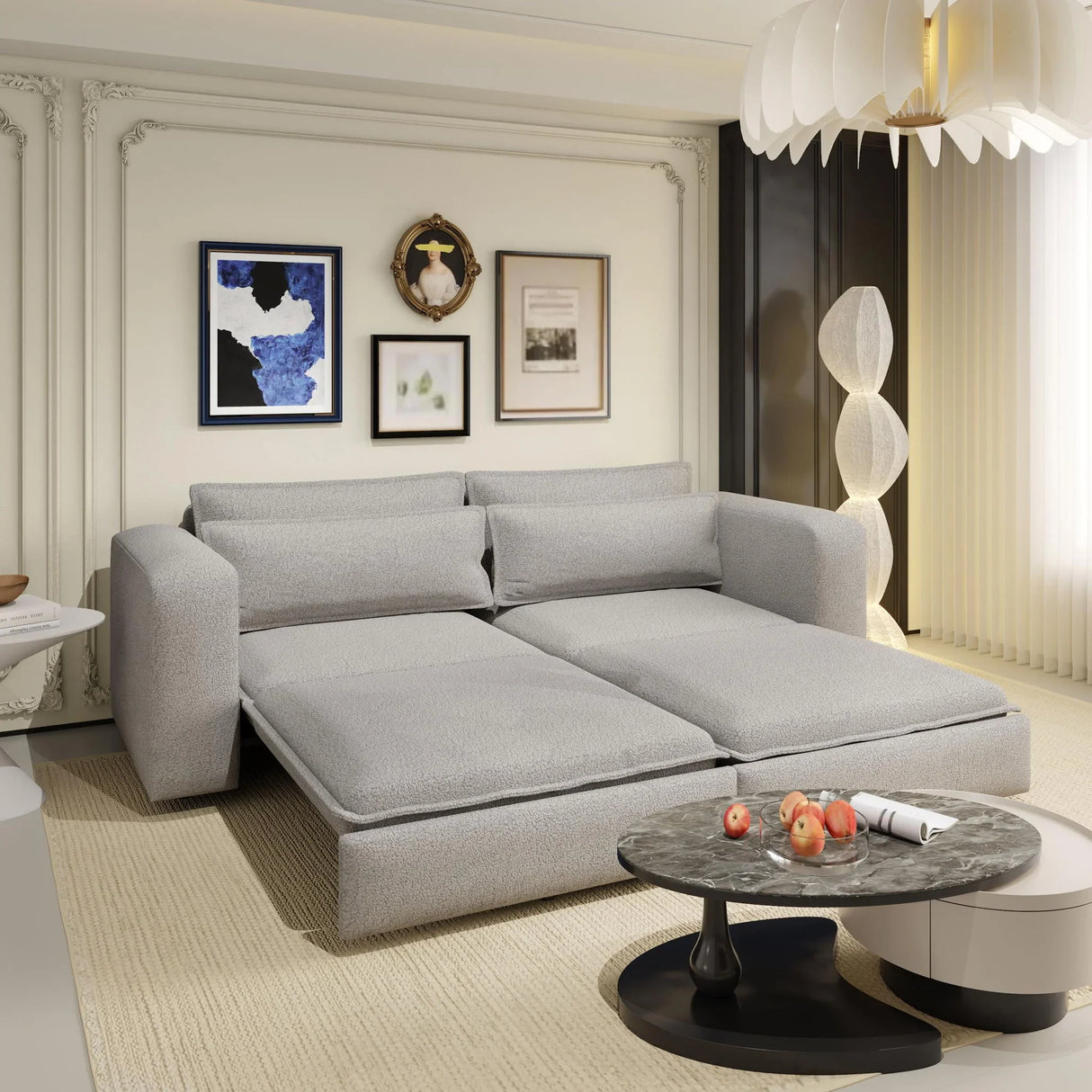 Sleeper Pull Out Sofa Bed, 3 In 1 Convertible Chaise Lounge - Furniture Home Direct