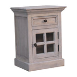 Glazed Bedside Table - Stone White - Furniture Home Direct