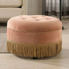 Yolanda - Round Upholstered Accent Ottoman - Furniture Home Direct