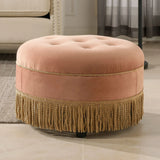 Yolanda - Round Upholstered Accent Ottoman - Furniture Home Direct