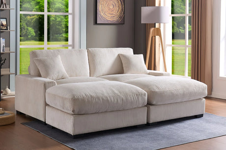 4 Seater Oversized Sectional Sofa With 2 Ottoman And 2 Pillows - Furniture Home Direct
