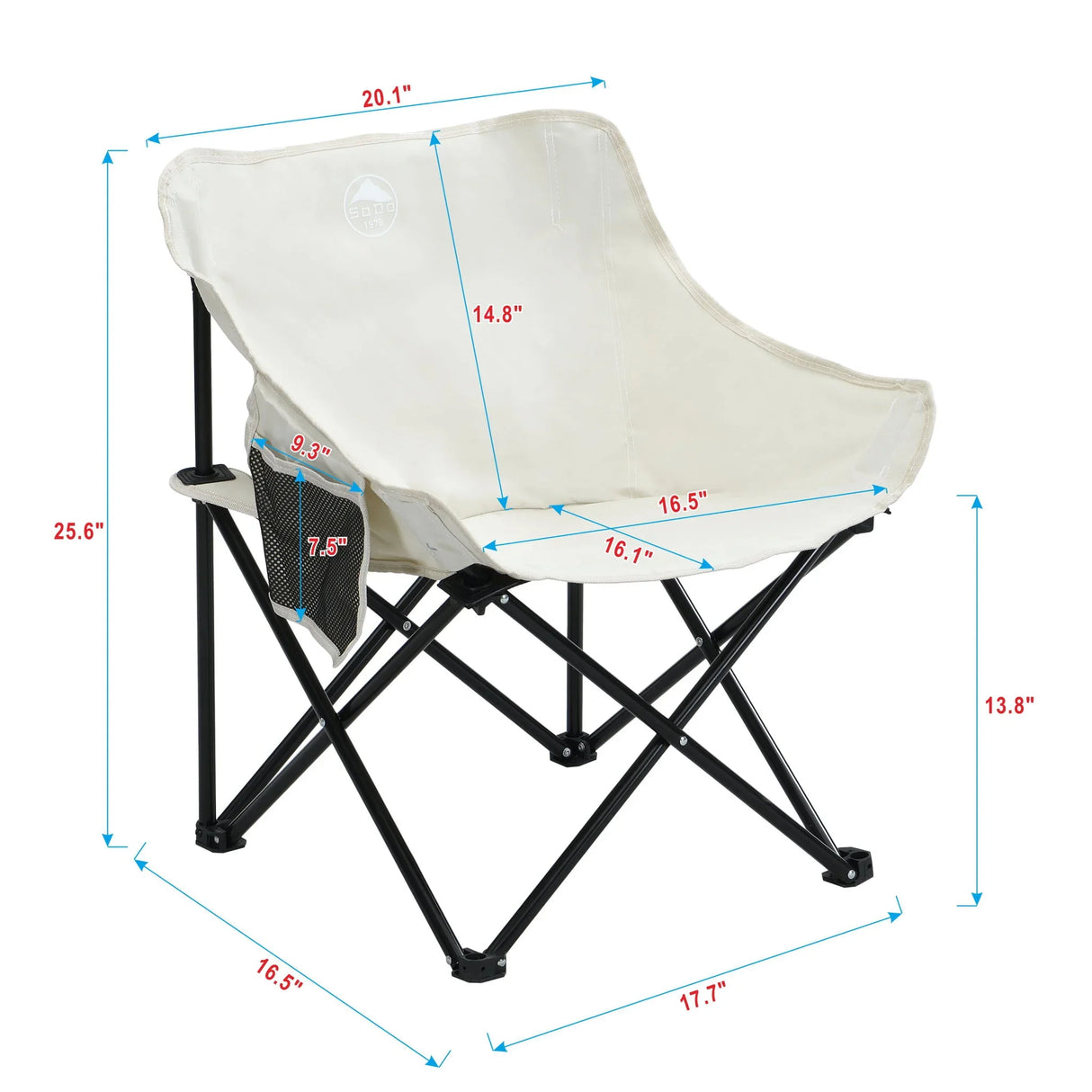 2 Pieces Outdoor Camping Chairs Folding / Portable, Comfortable Seating, Durable Steel Fram - Furniture Home Direct