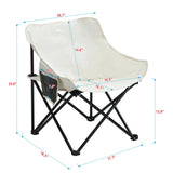 2 Pieces Outdoor Camping Chairs Folding / Portable, Comfortable Seating, Durable Steel Fram - Furniture Home Direct