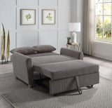 Justine - Corduroy Convertible Sleeper Loveseat - Brown - Furniture Home Direct