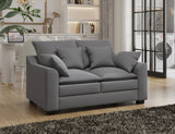 2 Piece Living Room Set Including Sofa and Love seat with Pillows - Grey - Furniture Home Direct