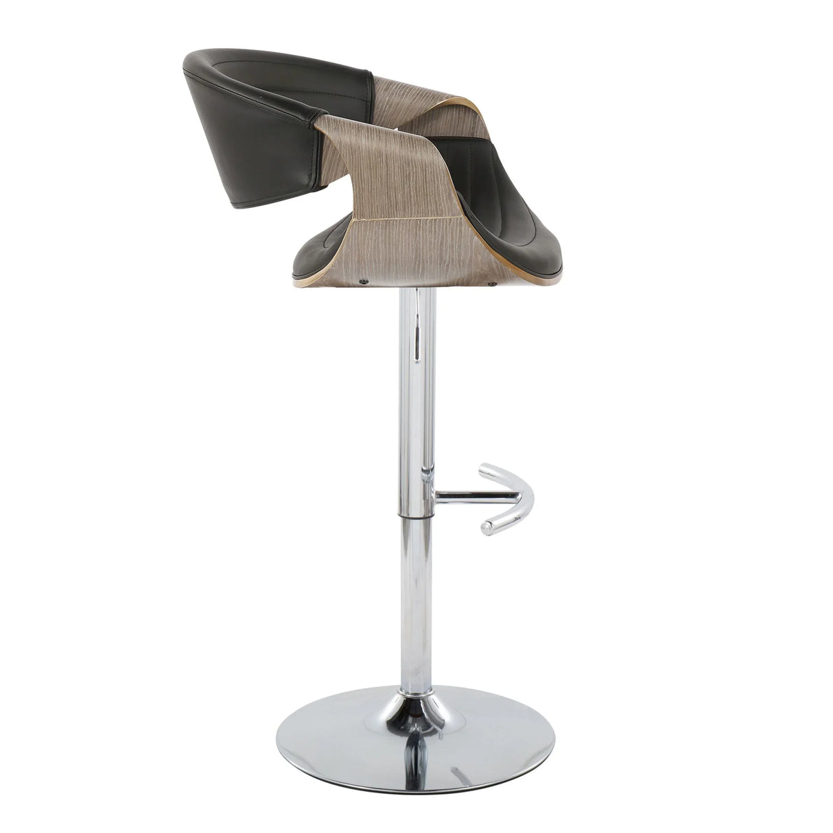 Symphony - Mid Century Modern Adjustable Barstool With Swivel & Rounded T Footrest (Set of 2) - Furniture Home Direct