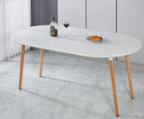 Extensible Table, Dining Table, Office Table, Coffee Table, Wood Leg - Matte White - Furniture Home Direct