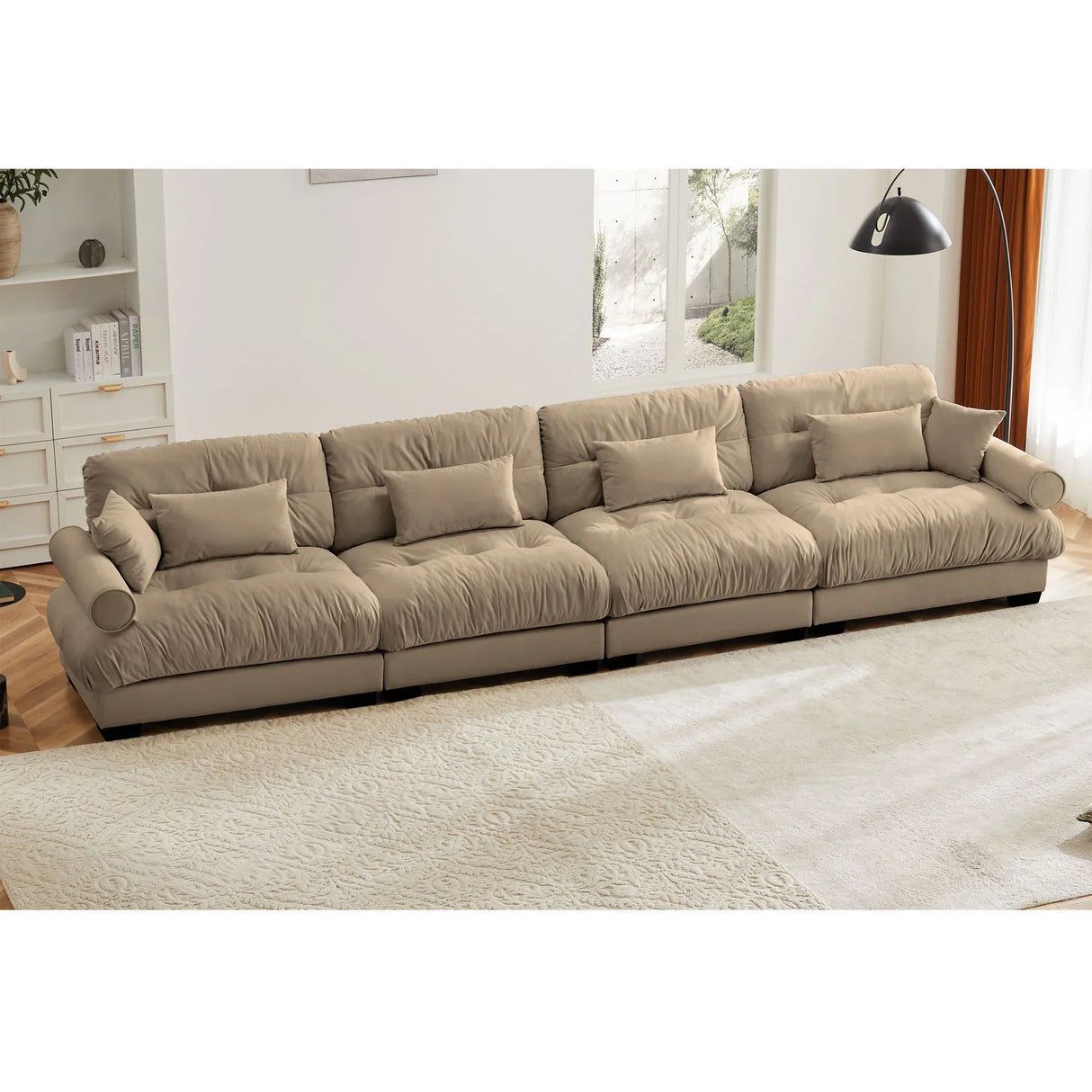 Super Comfort Oversized Modular Velvet Sectional Sofa, Deep Seat Convertible L Shaped Couch - Furniture Home Direct