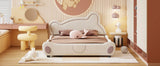 Kids Bed Bear Headboard with BuiltIn Storage Beige - Furniture Home Direct