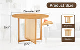 Round Dining Table Solid Wood Countryside Retro Natural - Furniture Home Direct