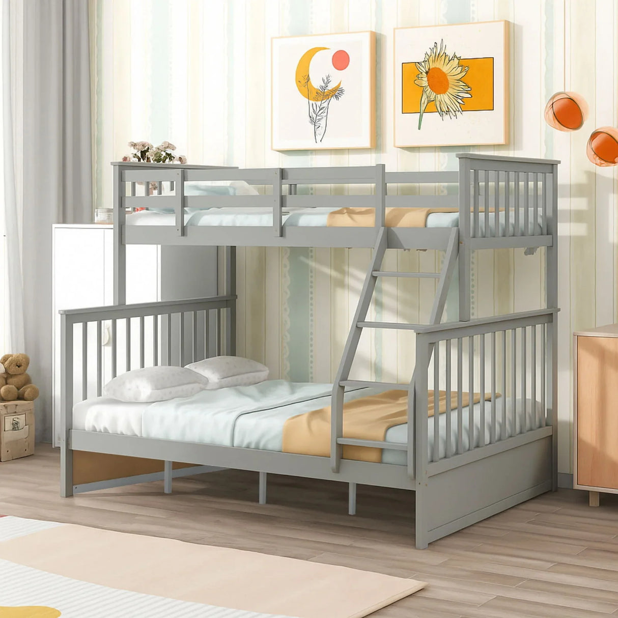 Bunk Bed With Ladder, And Safety Guard Rails - Furniture Home Direct