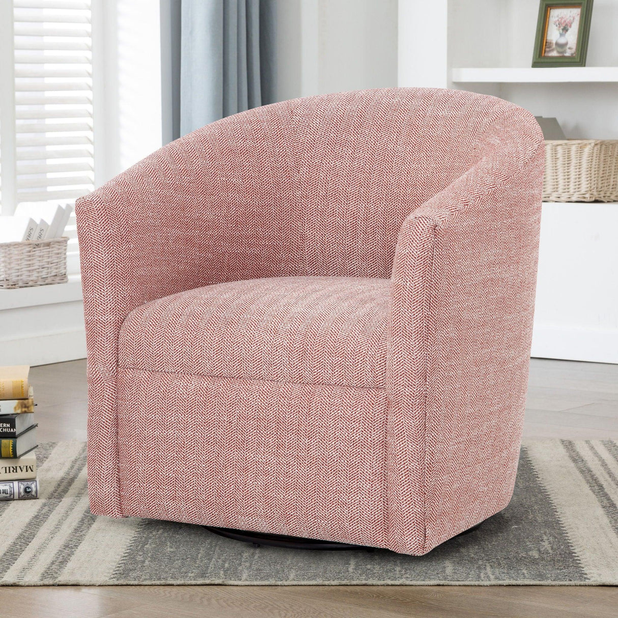 Lainey - Swivel Barrel Chair With 360 Degree Rotation - Furniture Home Direct