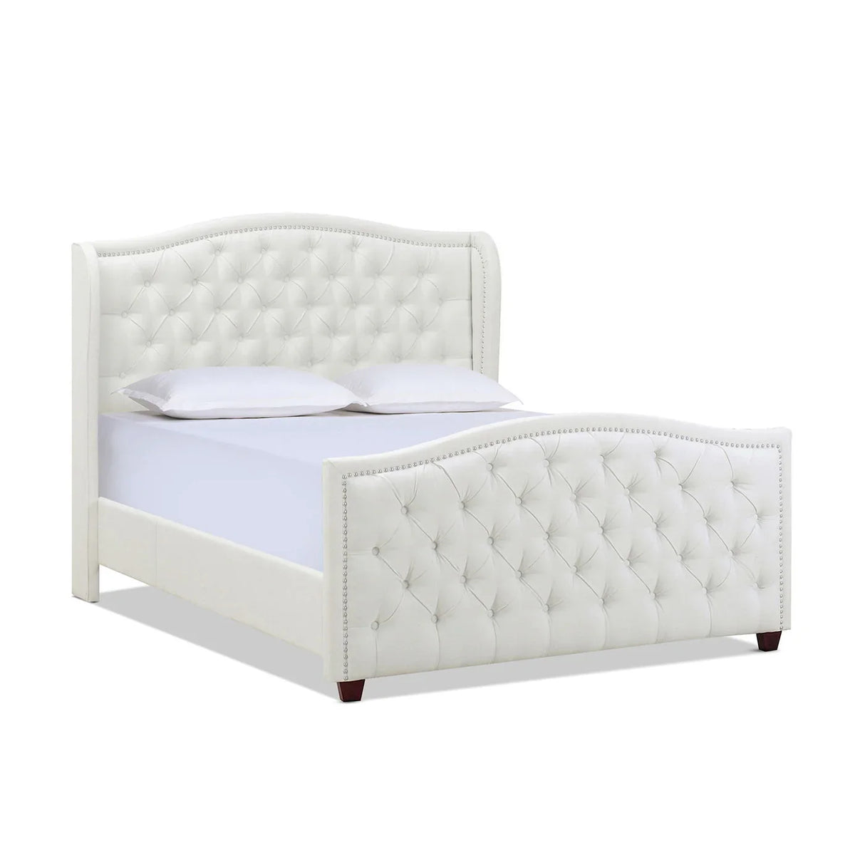 Marcella - Upholstered Shelter Headboard Bed Set - Furniture Home Direct