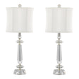 Karat - Contemporary Crystal Table Lamp (Set of 2) - Clear Crystal / Chrome / White Softback - Furniture Home Direct