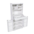 Modern Farmhouse Buffet Cabinet With Hutch Kitchen Storage - White - Furniture Home Direct