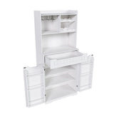 Modern Farmhouse Buffet Cabinet With Hutch Kitchen Storage - White - Furniture Home Direct