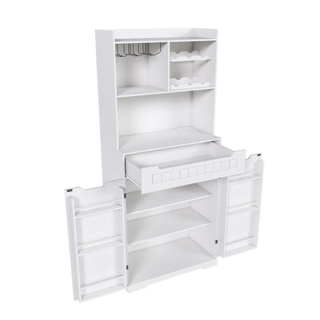 Modern Farmhouse Buffet Cabinet With Hutch Kitchen Storage - White - Furniture Home Direct