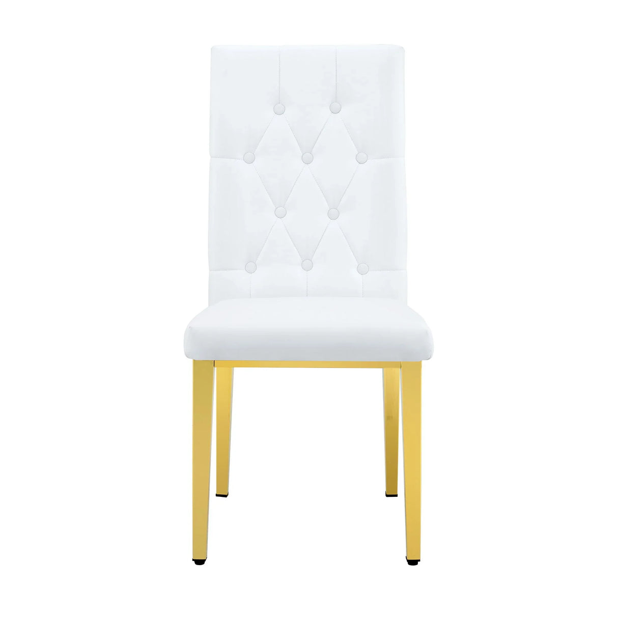 Vintage Style Armless Dining Chairs Set With Grid And Buckle Design - Furniture Home Direct