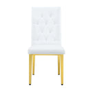 Vintage Style Armless Dining Chairs Set With Grid And Buckle Design - Furniture Home Direct