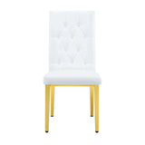 Vintage Style Armless Dining Chairs Set With Grid And Buckle Design - Furniture Home Direct