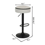 Counter Stool Round Linen Upholstered Seat Off White - Furniture Home Direct