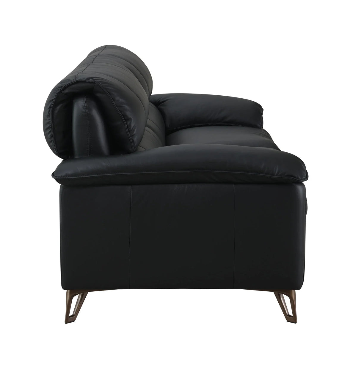 Eilene - Top Grain Leather Sofa - Black - Furniture Home Direct