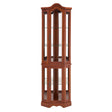 Corner Curio Cabinet With Lights, Adjustable Tempered Glass Shelves, Mirrored Back, Display Cabinet (E26 Light Bulb Not Included) - Walnut - Furniture Home Direct