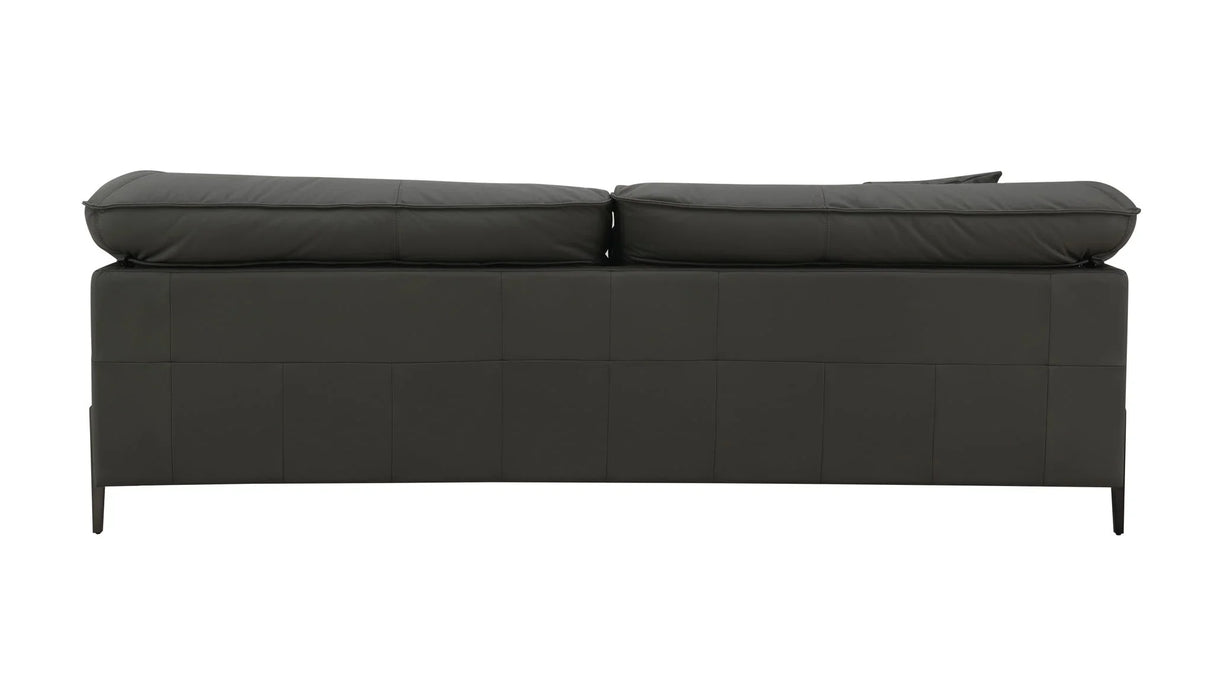Tadi - Top Grain Leather Loveseat - Black - Furniture Home Direct