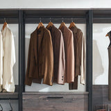 Closet System With Drawers Rods Industrial Frame Dark Brown - Furniture Home Direct