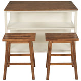 Kitchen Island Set With Stools 45 Inch Top Walnut Off White - Furniture Home Direct