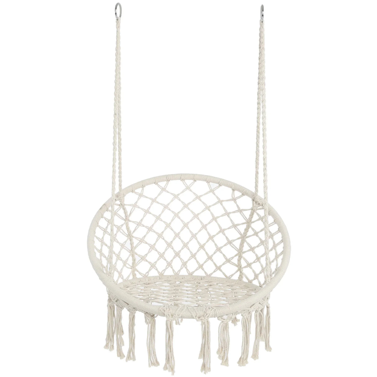 Macrame Hanging Hammock Chair, Cotton Rope Swing For Indoor And Outdoor Use - Furniture Home Direct