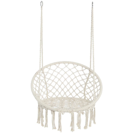 Macrame Hanging Hammock Chair, Cotton Rope Swing For Indoor And Outdoor Use - Furniture Home Direct