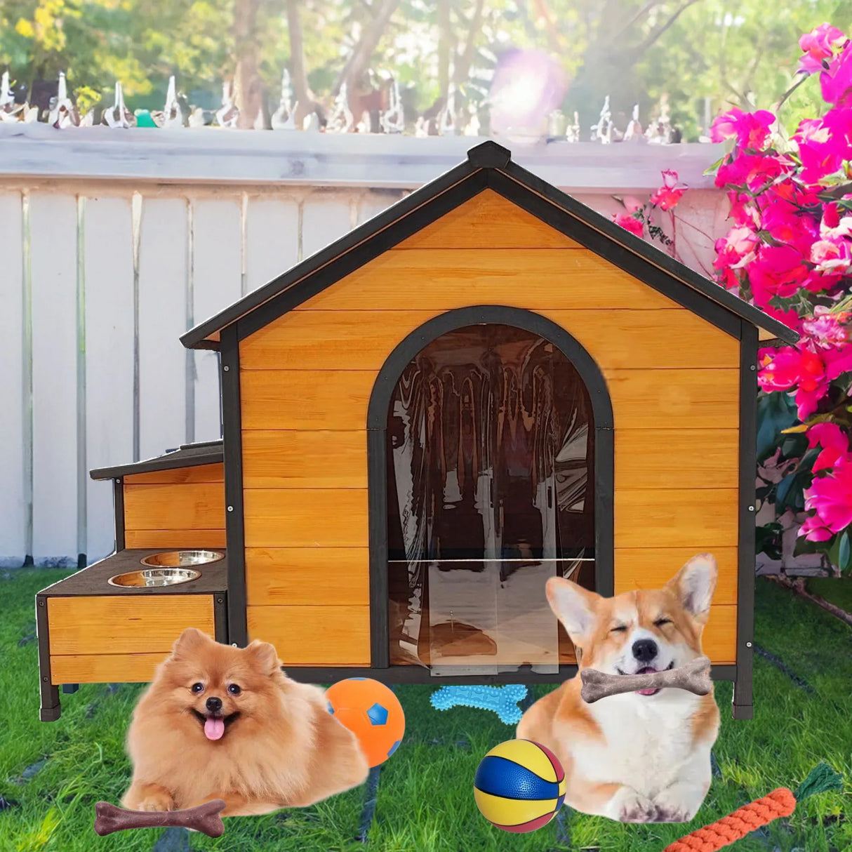 Xpt088 Wearable And Strong Dog House For Playground - Natural - Furniture Home Direct