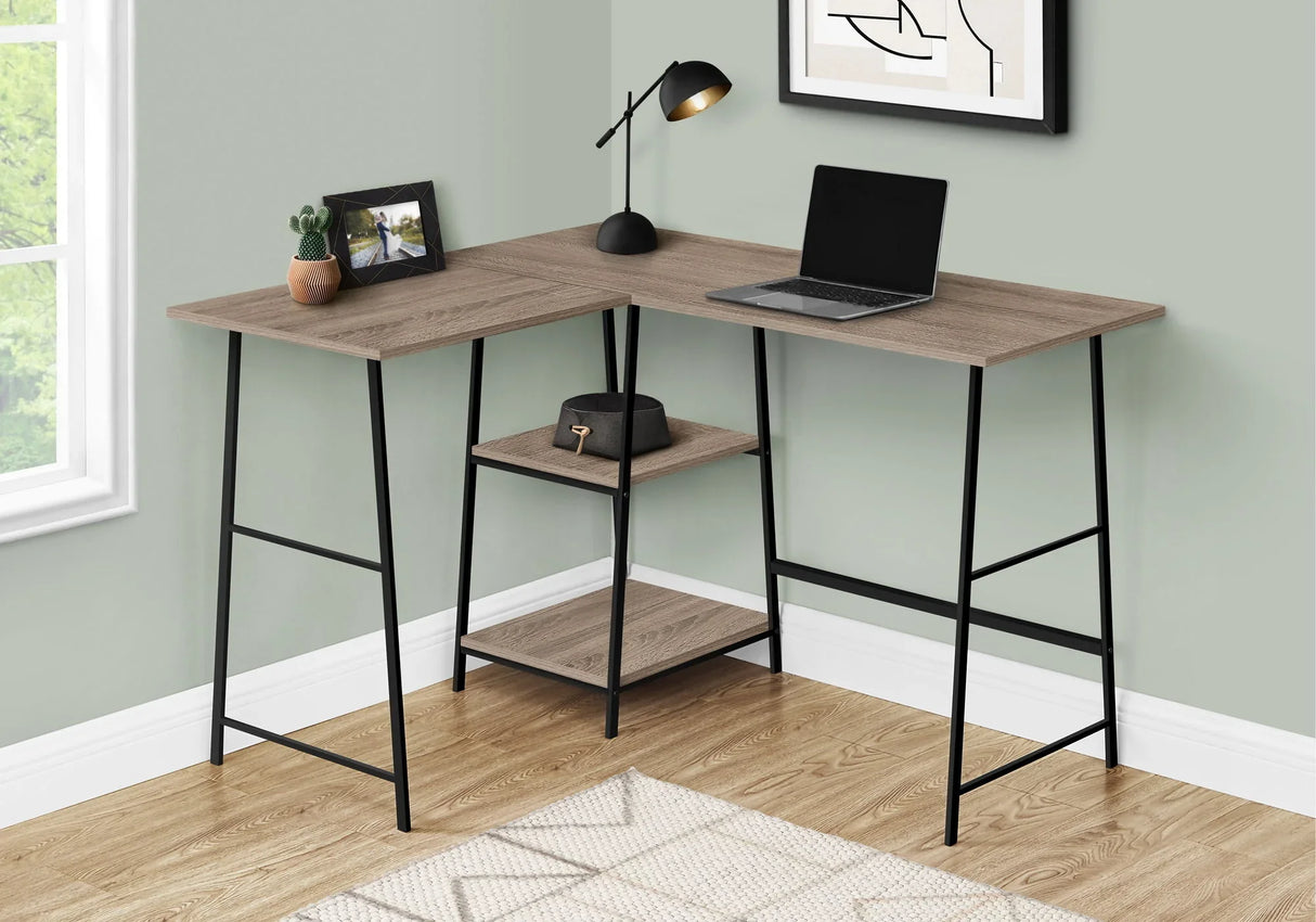 Computer Desk, Home Office, Corner, Storage Shelves, L Shape, Work, Laptop, Contemporary, Modern - Furniture Home Direct