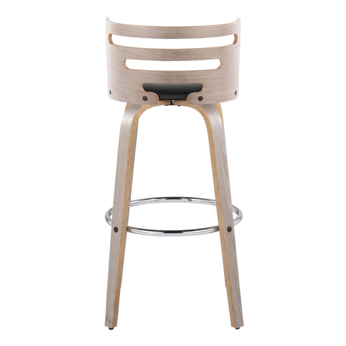 Cosini - Mid Century Modern Fixed Height, Barstool With Swivel With Round Footrest (Set of 2) - Furniture Home Direct