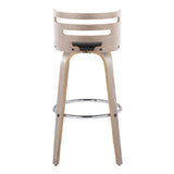 Cosini - Mid Century Modern Fixed Height, Barstool With Swivel With Round Footrest (Set of 2) - Furniture Home Direct