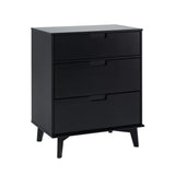 Mid Century Modern 3 Drawer Dresser - Black - Furniture Home Direct