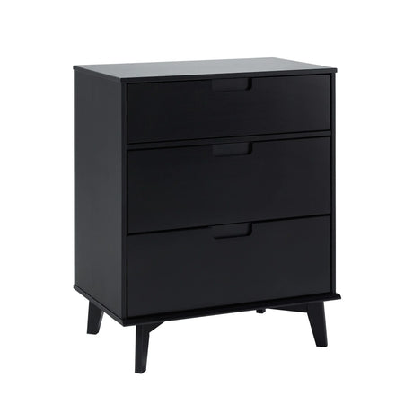 Mid Century Modern 3 Drawer Dresser - Black - Furniture Home Direct