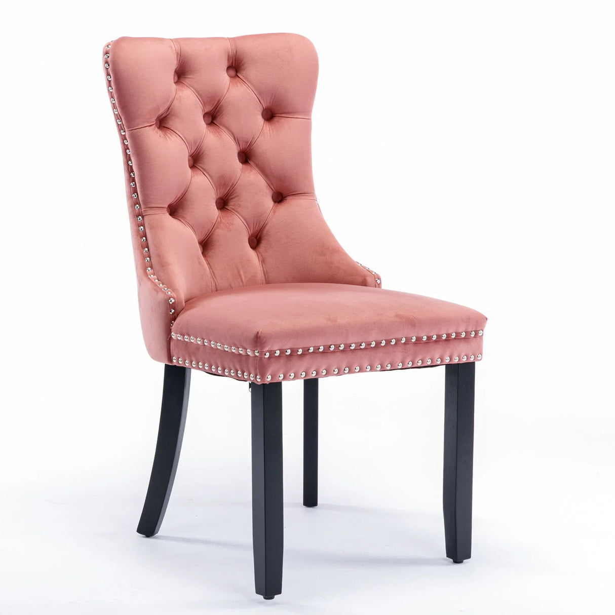 Nikki - Modern, High-End Tufted Solid Wood Contemporary Velvet Upholstered Dining Chair With Wood Legs Nailhead Trim (Set of 2) - Furniture Home Direct