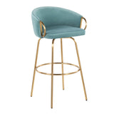 Claire - Contemporary / Glam Fixed Height Bar Stool (Set of 2) Round Footrest (Set of 2) - Furniture Home Direct