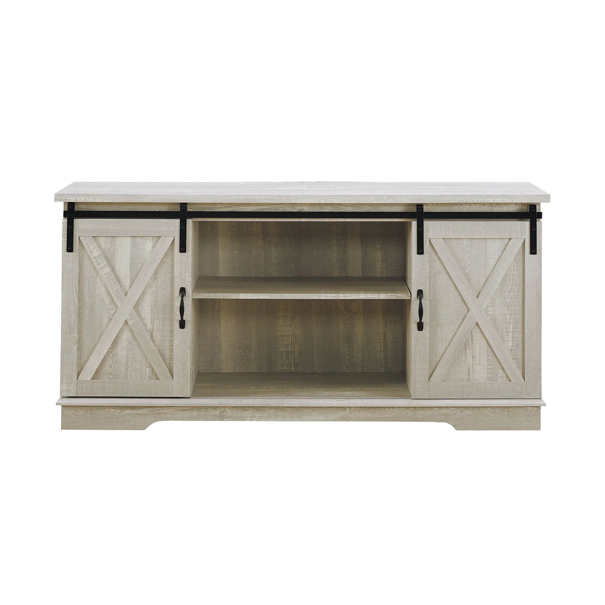 Farmhouse Sliding X Barn Door TV Stand - Furniture Home Direct