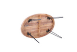 Oval Natural Reclaimed Wood Foldable Coffee Table For Your Living Room - Natural - Furniture Home Direct