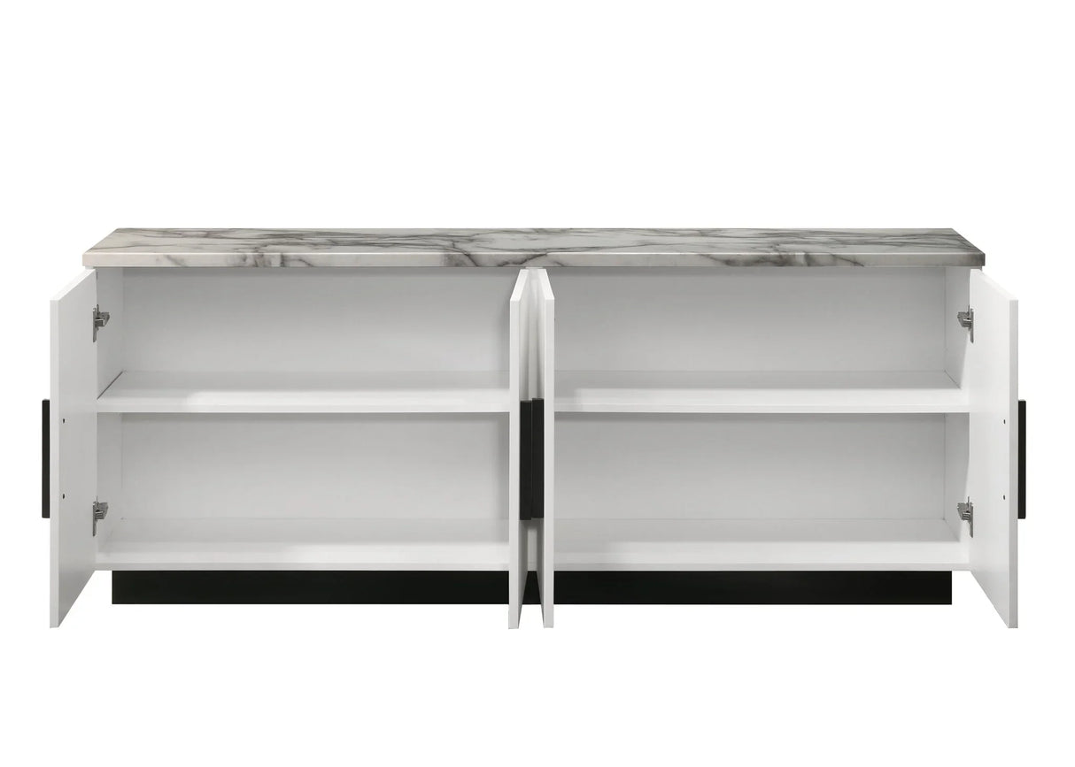 Matilda - Accent Cabinet With White Faux Marble Top - Furniture Home Direct