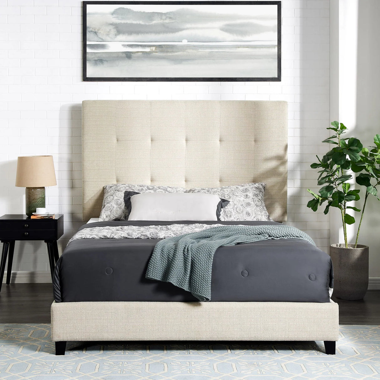 Tufted Upholstered Platform Bed - Furniture Home Direct
