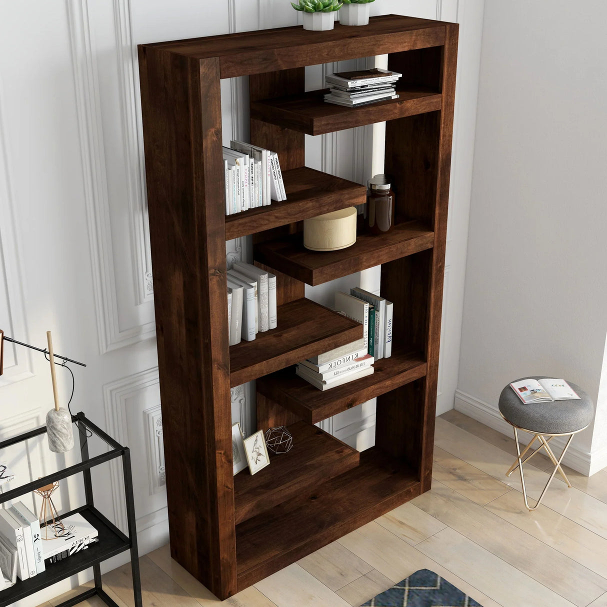 Sausalito - 6 Shelf Bookcase - Whiskey - Furniture Home Direct